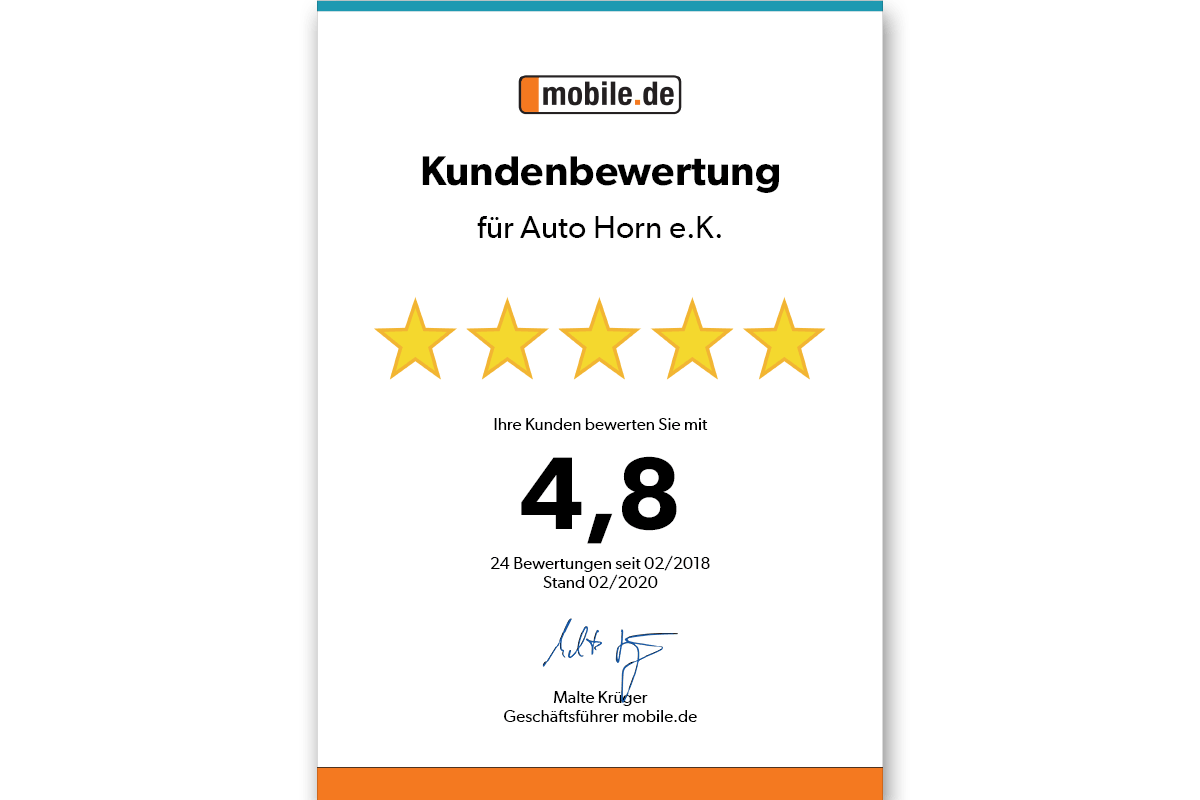 mobile.de Kundenbewertung für Auto Horn
